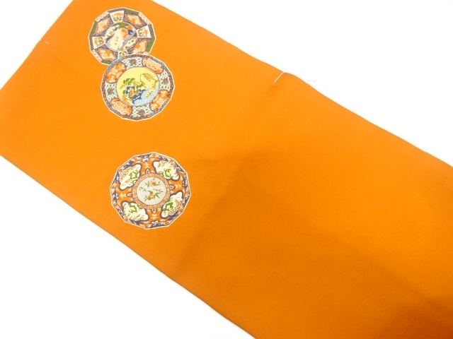 未使用品　絵皿模様織り出し　名古屋帯